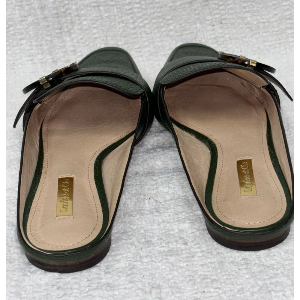 Louise et Cie Green Pebbled Leather Mule Slide Size 6.5 M #39432 - Picture 3 of 9